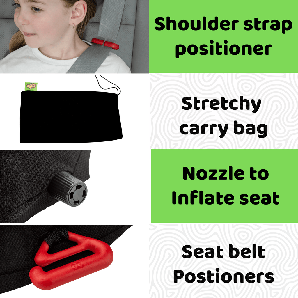 BubbleBum Inflatable Travel Booster Seat for Kids (Ages 4–11) Portable Car Booster for Taxis, Rentals & Travel ✔️