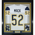 Framed Autographed/Signed Khalil Mack 35x39 Los Angeles LA White Football Jersey Beckett BAS COA