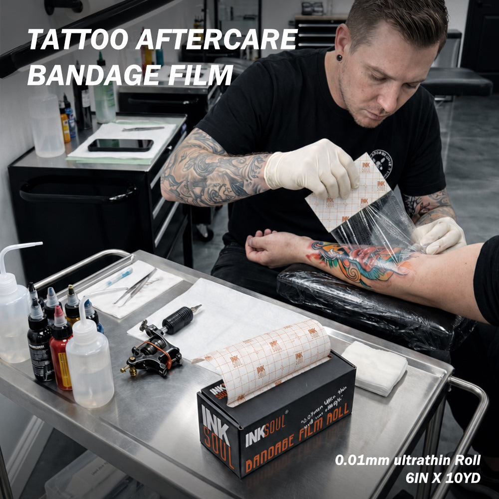 INKSOUL® Tattoo Aftercare Bandage Film 0.01mm ultrathin Roll 6in X 10yd