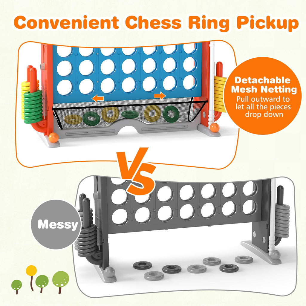 Jumbo 4-to-Score Game with Ring-toss and Basketball Hoop