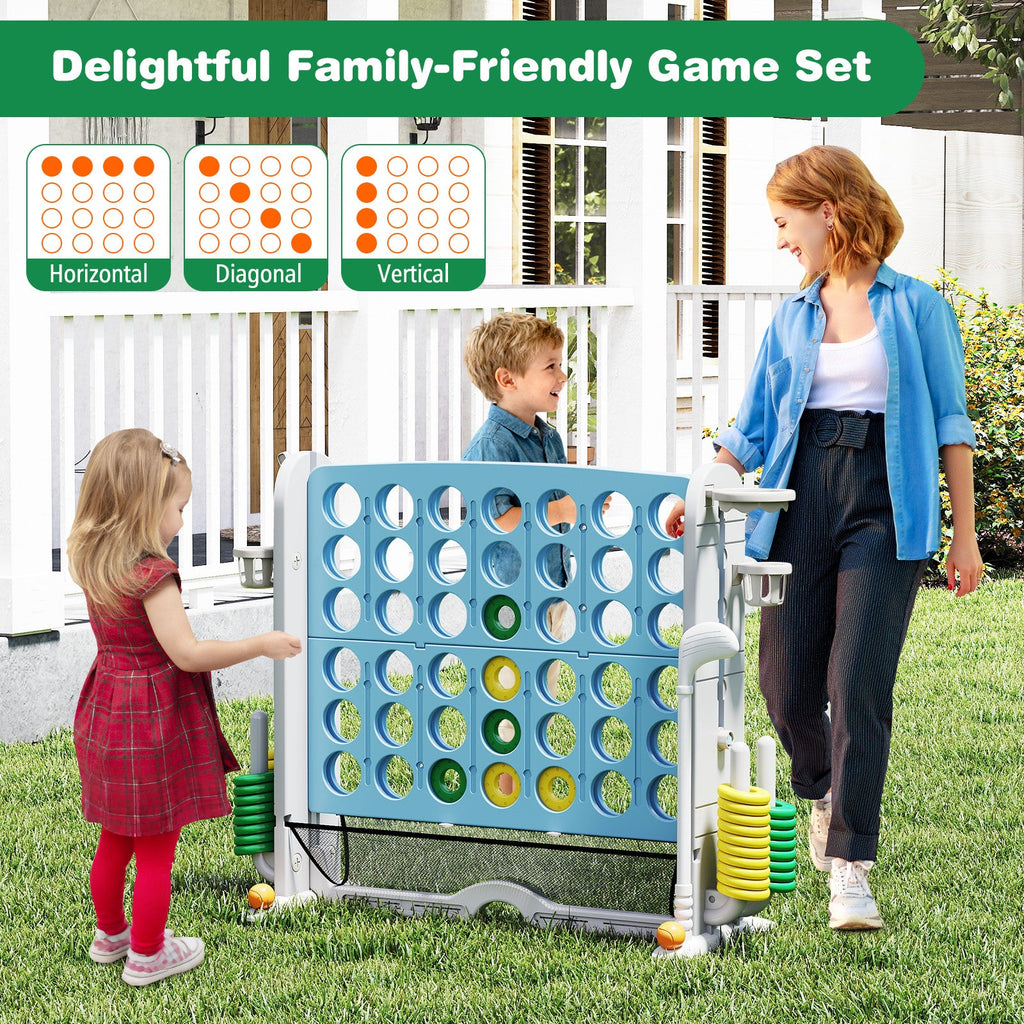 Jumbo 4-to-Score Game with Ring-toss and Basketball Hoop