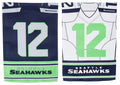 Seattle Seahawks Garden Flag 2 Sided 12th Man Foil NFL Jersey