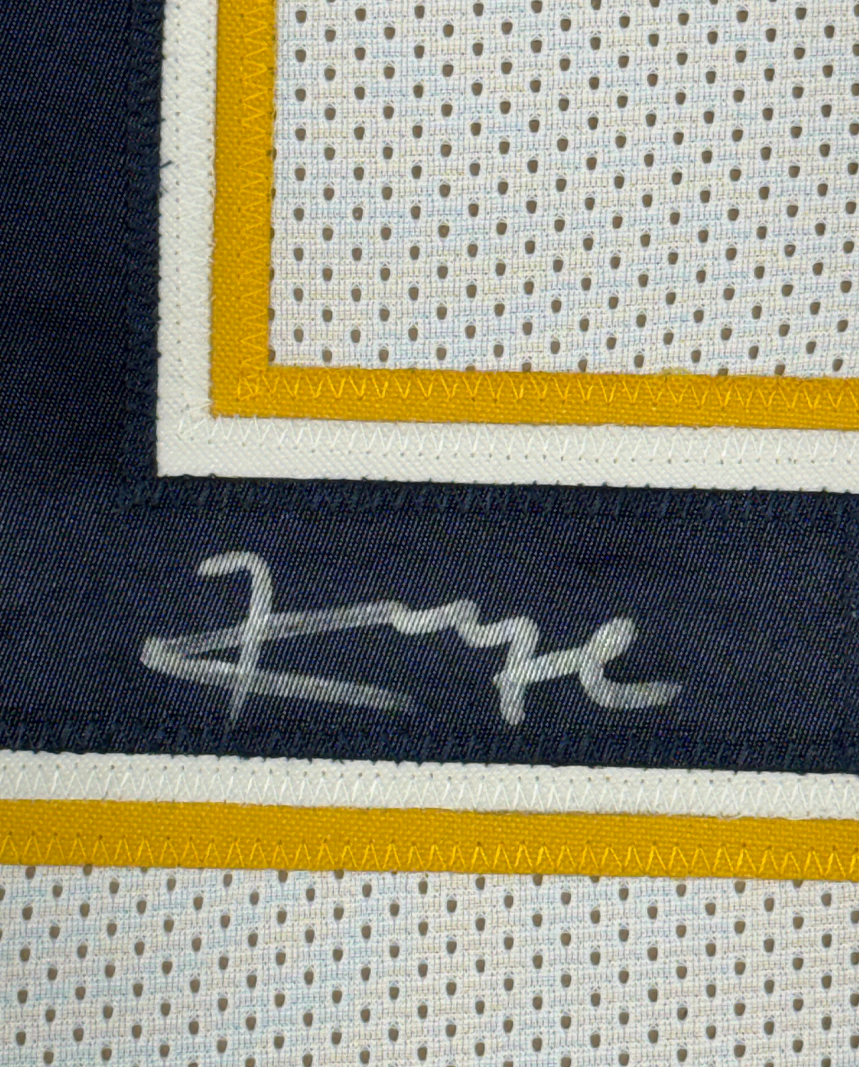 Framed Autographed/Signed Khalil Mack 35x39 Los Angeles LA White Football Jersey Beckett BAS COA