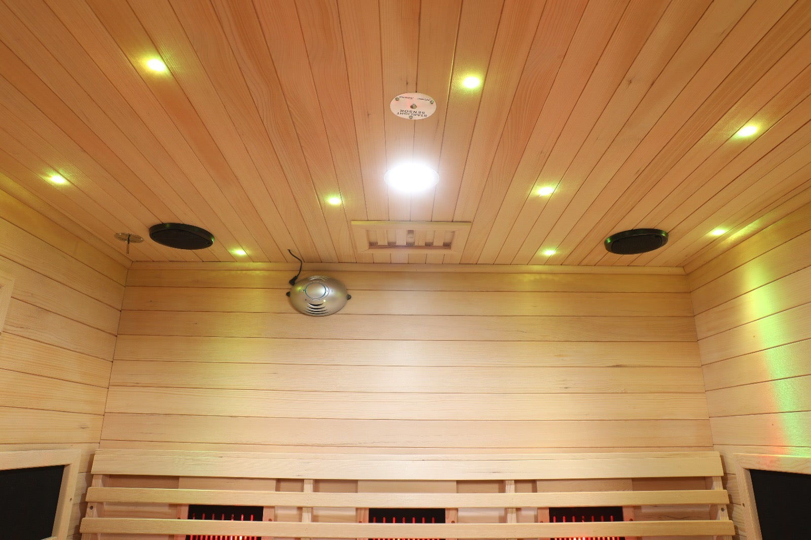 Blisspod | Venetian | Full Spectrum Indoor Premium Canadian Hemlock Ultra Low EMF Sauna | 11 Heaters | Chromotherapy & Reflexology | 3 Person