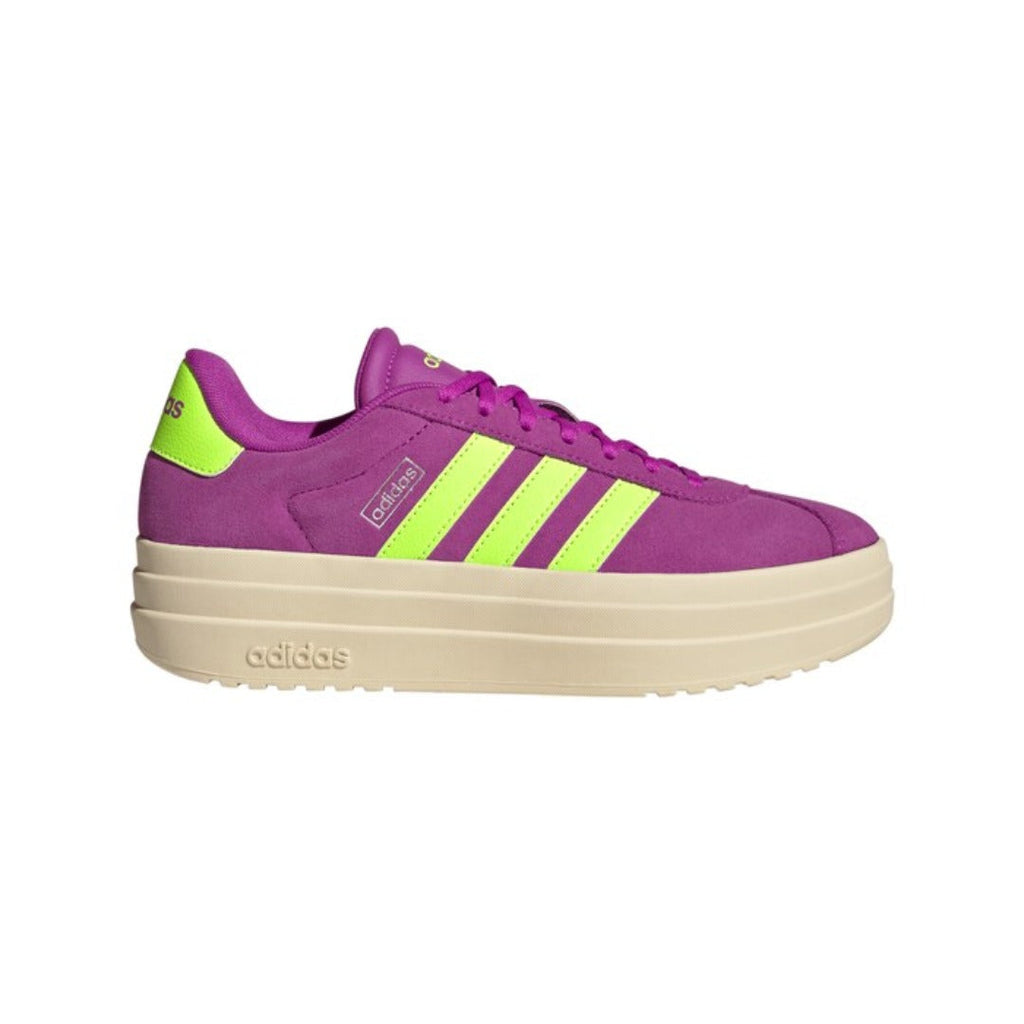 adidas Women's VL Court Bold (Flash Pink / Lucid Lemon / Silver Metallic)