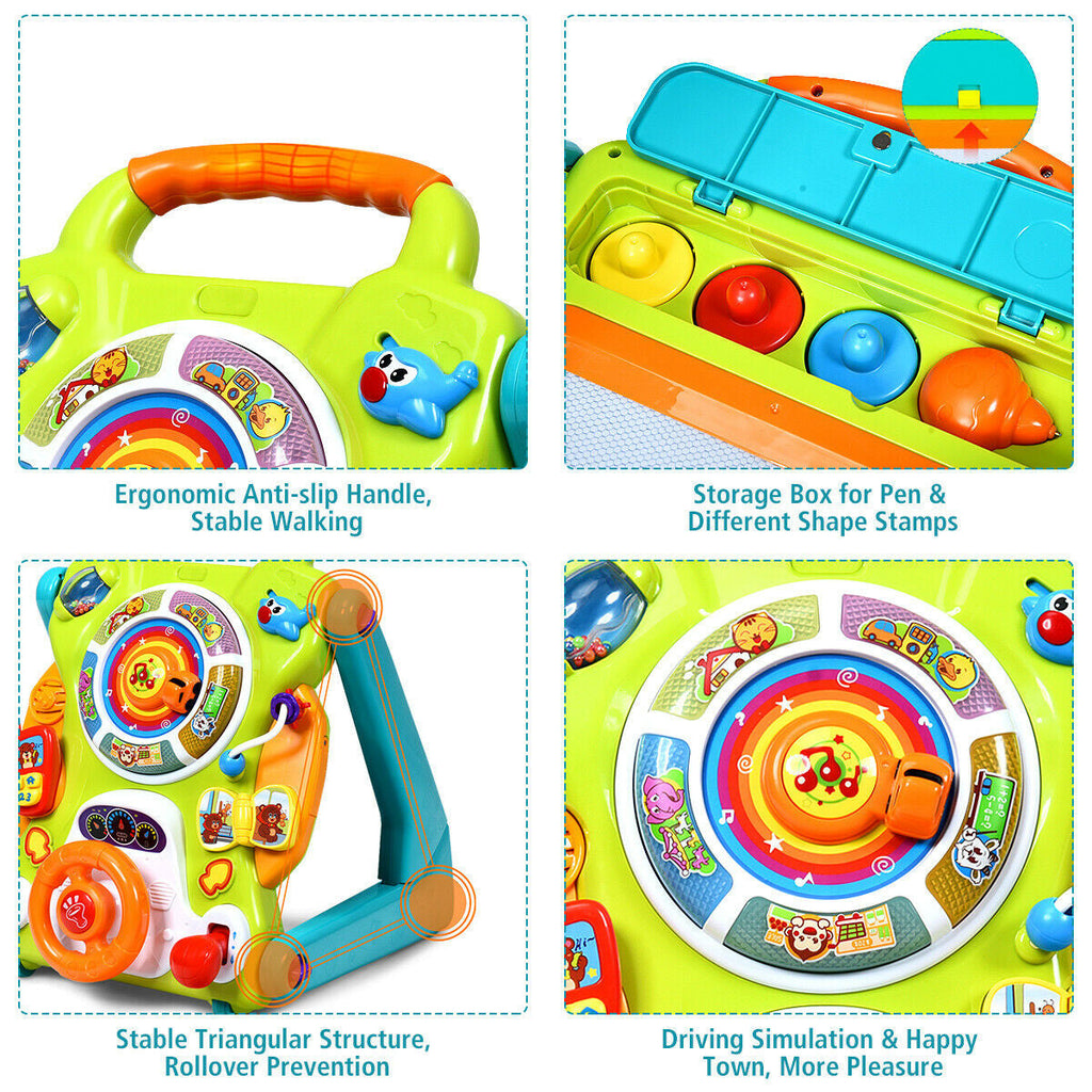 3-in-1 Kids Activity Sit-to-Stand Musical Learning Walker